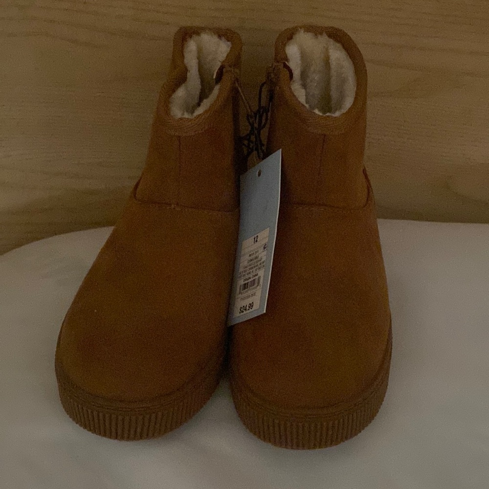 Girls Tan Suede Ankle Biots Size 12